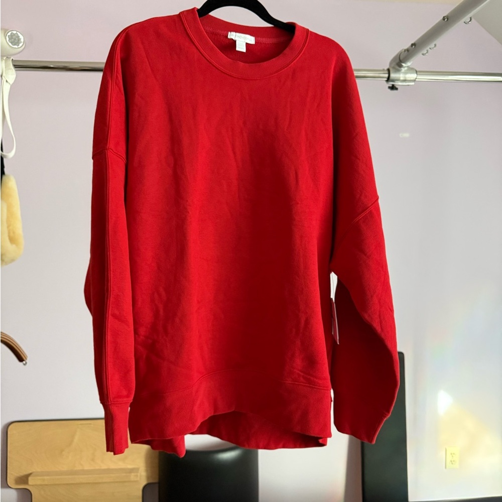 Beyond Yoga Red Crew Neck Sweatshirt